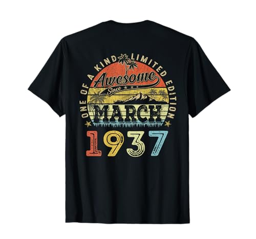 (ON Back) 89 Edición Limitada 1937 Marzo 89 cumpleaños Camiseta