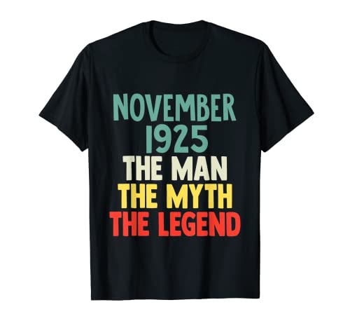 The Man Myth Legend 1925 Noviembre 97 cumpleaños regalo para 97 Camiseta