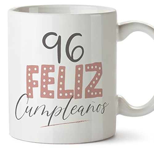 MUGFFINS Tazas 96 Cumpleaños - En Español - ¡Feliz Cumpleaños! Rosa - 11 oz / 330 ml - Regalo...