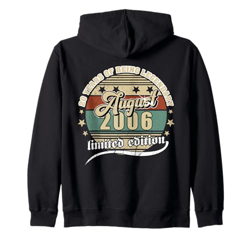 20 cumpleaños Agosto 2006 Vendimia 20 años Legendary Sudadera con Capucha