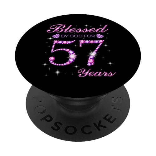 Bendecido por Dios para la Fiesta de 57 cumpleaños de un niño de 57 años PopSockets PopGrip...