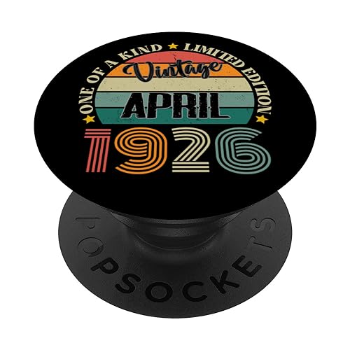 98 Años Vintage Abril 1926 98 Cumpleaños Retro PopSockets PopGrip Intercambiable