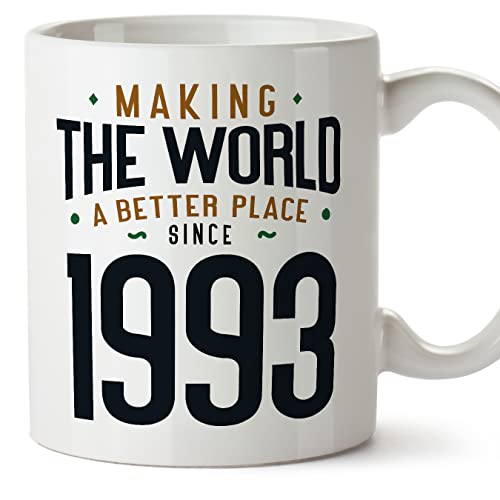 MUGFFINS Tazas 1993 Cumpleaños - En Inglés - Making the World a Better Place - 11 oz / 330 ml -...