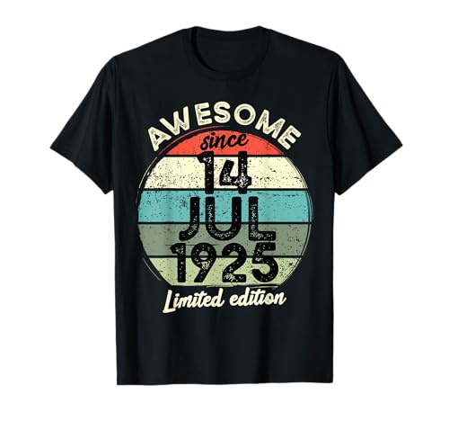 14 julio 1925 100 cumpleaños 100 años 2025 cumpleaños Camiseta