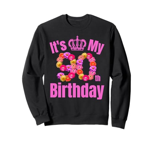 Cumpleaños de 90 años Flor Cumpleaños Su 90 Cumpleaños Sudadera