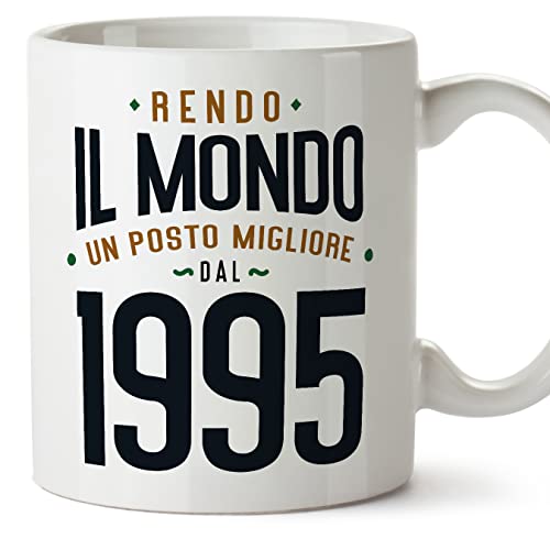 MUGFFINS Tazas 1995 Cumpleaños - En Italiano - Rendo il Mondo un Posto Migliore - 11 oz / 330 ml -...