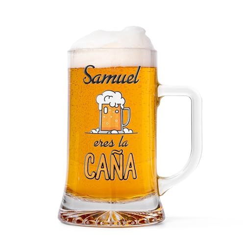 Made in Gift - Jarra de Cerveza Personalizada Eres la Caña – Regalo Original para Amigo o Amiga...