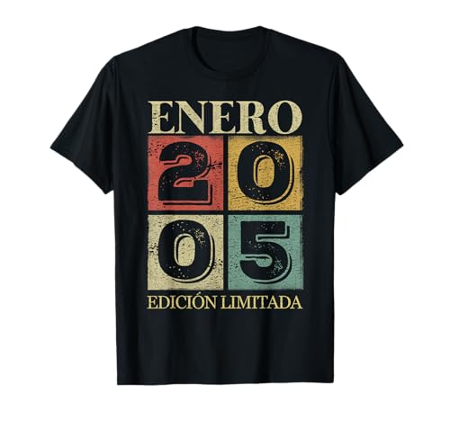 20 Cumpleaños Hombre 20 años Hecho En 2005 Enero Camiseta