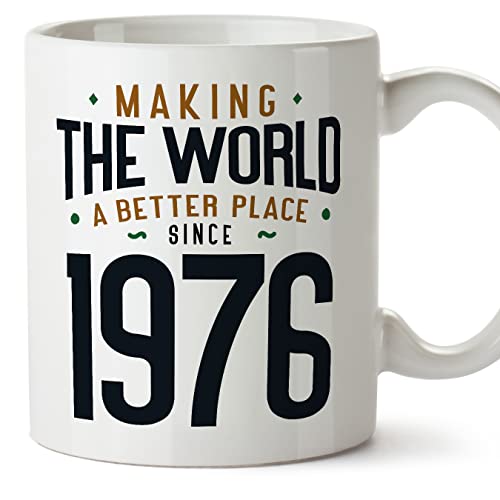 MUGFFINS Tazas 1976 Cumpleaños - En Inglés - Making the World a Better Place - 11 oz / 330 ml -...