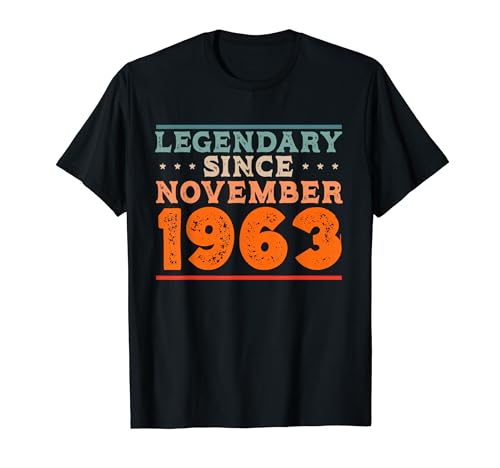 Legendario desde noviembre de 1963 Retro Vintage Fiesta de cumpleaños Camiseta