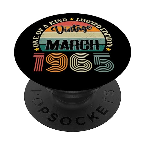 59 Años Vintage Marzo 1965 59 Cumpleaños Retro PopSockets PopGrip Intercambiable