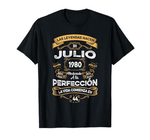 Mujer Leyendas Julio 1980 Hombre Mujer 44 Años Cumpleaños Camiseta