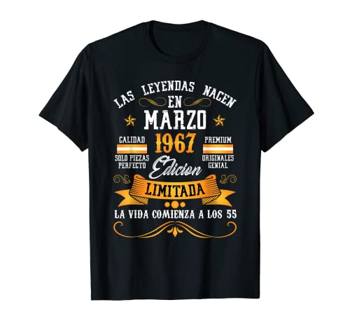 Leyendas Marzo 1967 55 Años Cumpleaños Camiseta