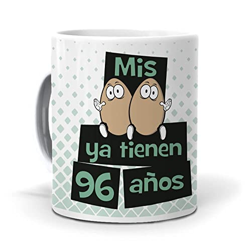 mundohuevo Taza Mis Huevos ya Tienen 96 años. Cerámica AAA - 350 ml.