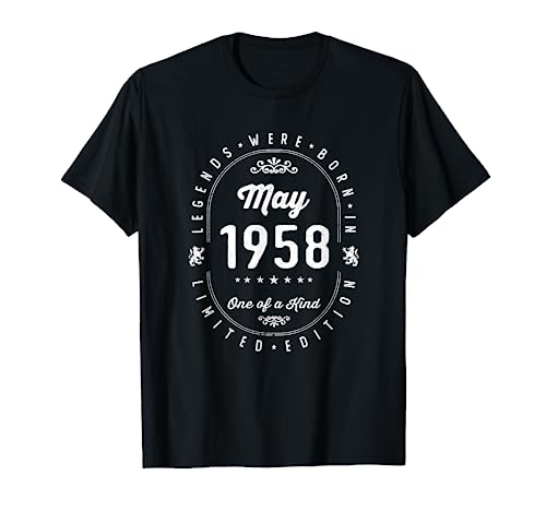 Legends Were Born In May 1958 Cumpleaños Camiseta