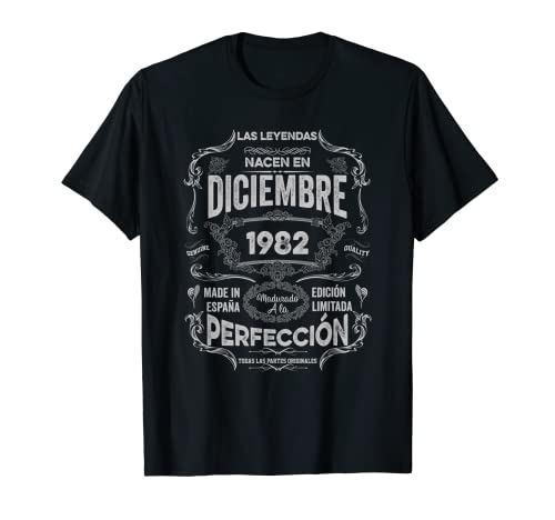 Mujer Leyendas Diciembre 1982 Hombre Mujer 40 Años Cumpleaño Camiseta