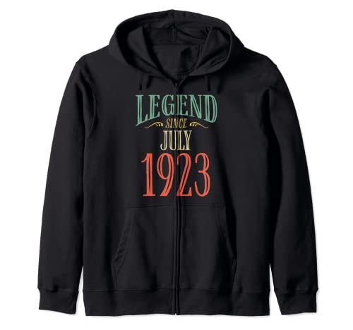 Leyenda desde julio de 1923 Diseño de cumpleaños Sudadera con Capucha