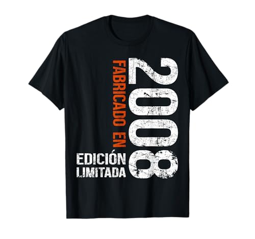 18 Años Regalo de Cumpleaños Hombre Mujer Fabricado en 2008 Camiseta