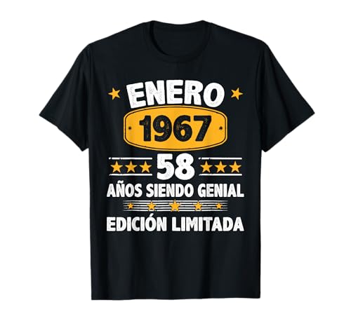 Enero 1967 58 Años Hombre Cumpleaños Regalo Enero 1967 Camiseta