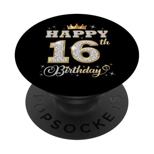 Feliz cumpleaños 16 años 16 años niños niñas Fiesta de cumpleaños PopSockets PopGrip Adhesivo