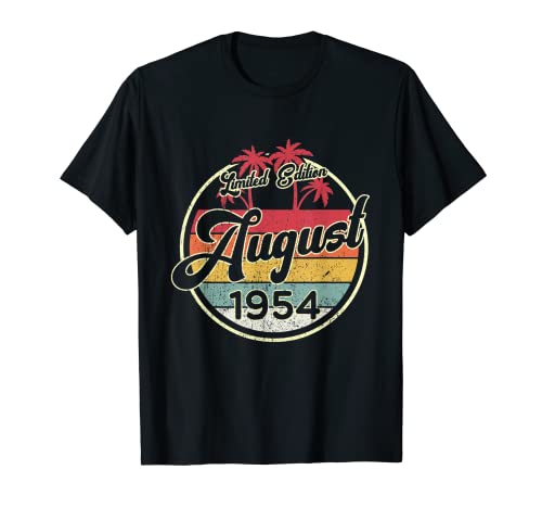 Vintage 80s Agosto 1954 Camisa 65 Regalo Cumpleaños Camiseta