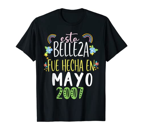 Hecha En mayo 2007 Mujer Regalo 15 años Cumpleaños Camiseta