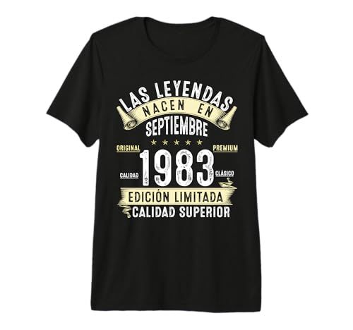 43 Años Cumpleaños Las Leyendas Nacen en Septiembre de 1983 Camiseta Premium