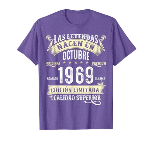 57 Años Cumpleaños Las Leyendas Nacen En Octubre de 1969 Camiseta
