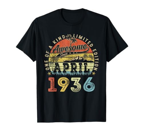 90 Edición Limitada 1936 Único 90 de Abril Cumpleaños Camiseta