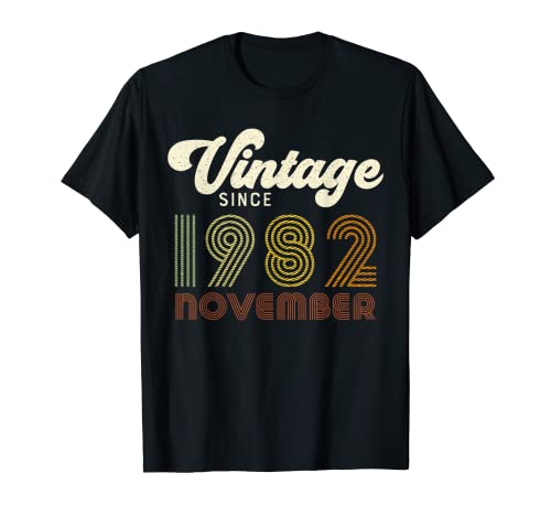 Vintage desde noviembre de 1982 Retro 40 cumpleaños Camiseta