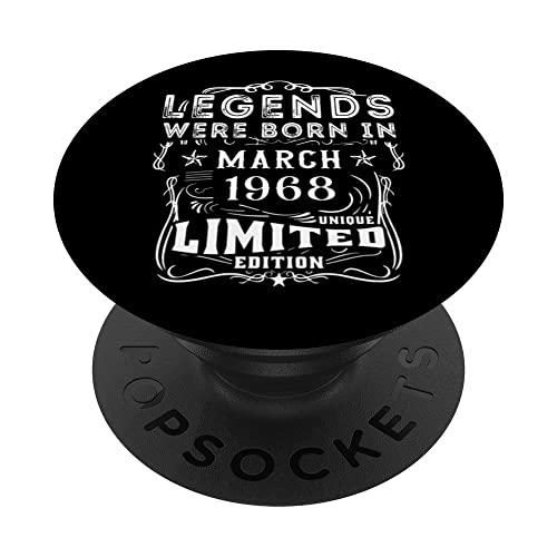 Cumpleaños Marzo 1968 Edición Limitada Regalo March 1968 PopSockets PopGrip Intercambiable