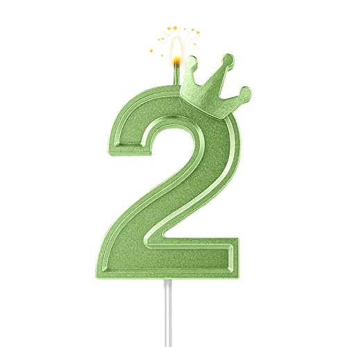 7,6cm Velas Cumpleaños Numeros, 3D Velas Cumpleaños Numeros con Corona Velas con Número de...