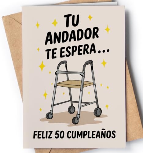 Tarjeta de 50 Cumpleaños - Tarjeta de Felicitación Graciosa para alguien que cumple 50 años -...