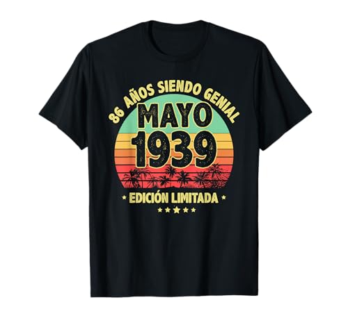 Mayo 1939 86 Años Hombre Cumpleaños Regalo Mayo 1939 Camiseta