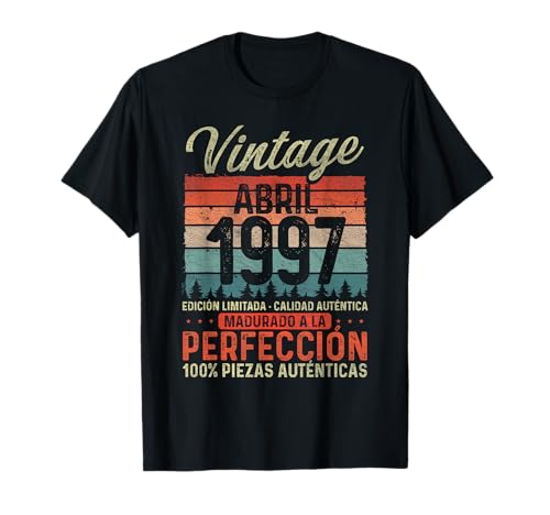 Abril 1997 Vintage Regalo 29 Años Cumpleaños Hombre Camiseta