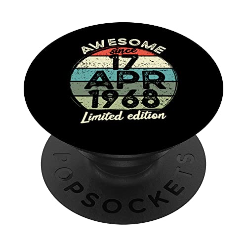 Camiseta de cumpleaños de 55 años, 17 de abril de 1968, 55 cumpleaños PopSockets PopGrip...
