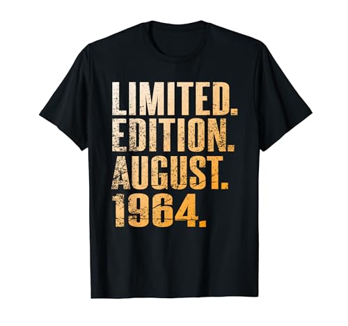 60 cumpleaños 60 años hombre mujer I Agosto 1964 regalo Camiseta