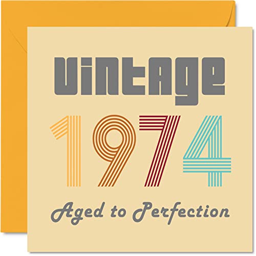 Tarjetas de cumpleaños número 50 para hombres y mujeres – Vintage 1974 Aged To Perfection –...