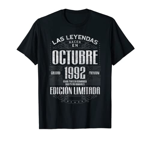Las Leyendas Nacen En Octubre 1992 31 Años Cumpleaños Camiseta
