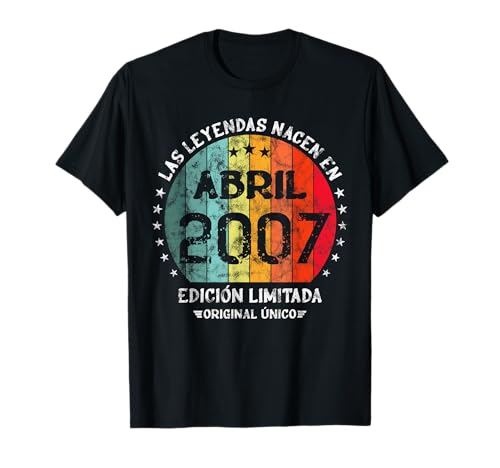 Cumpleaños Las Leyendas Nacen Abril 2007 Hombre Mujer Camiseta
