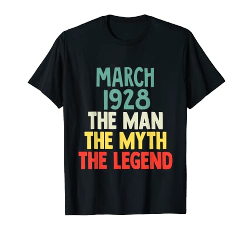 The Man Myth Legend 1928 - Regalo de cumpleaños 94 de marzo para 94 años Camiseta