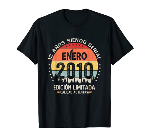 Regalo 12 años Cumpleaños Niño Niña - Enero 2010 Camiseta