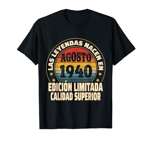 Edición Limitada Agosto 1940 - Cumpleaños 84 Años Camiseta