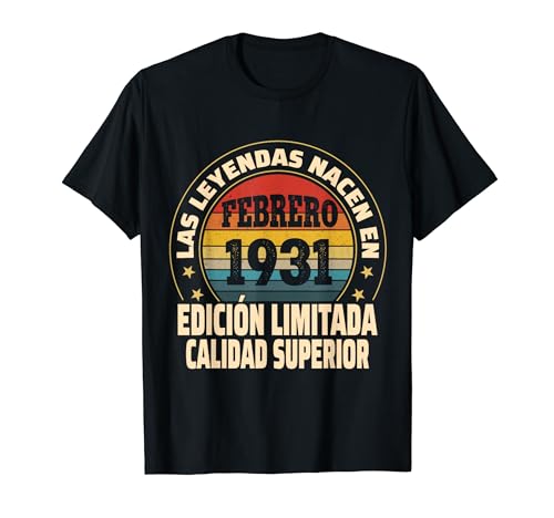 Edición Limitada Febrero 1931 - Cumpleaños 93 Años Camiseta