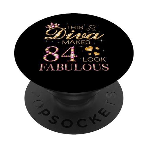Esta Diva Hace Que el 84 se vea Fabuloso cumpleaños 84 Queen B-Day PopSockets PopGrip Adhesivo