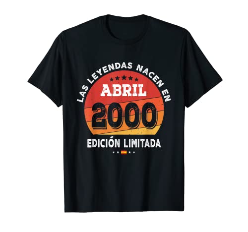 22 años Cumpleaños Las Leyendas nacen en Abril de 2000 Camiseta