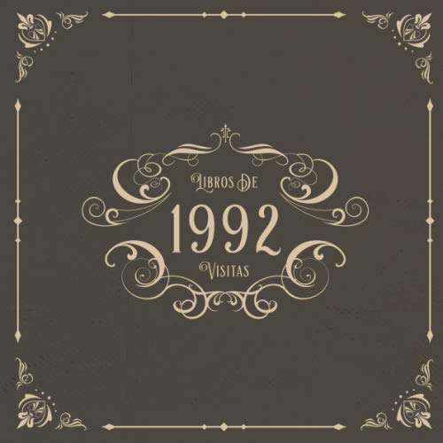 1992 Libros de Visitas: Libros de visitas para fiestas de cumpleaños de estilo vintage para que la...