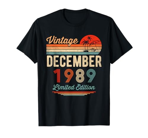 32 Años 32 Cumpleaños Vintage Diciembre 1989 Hombres Mujeres Camiseta