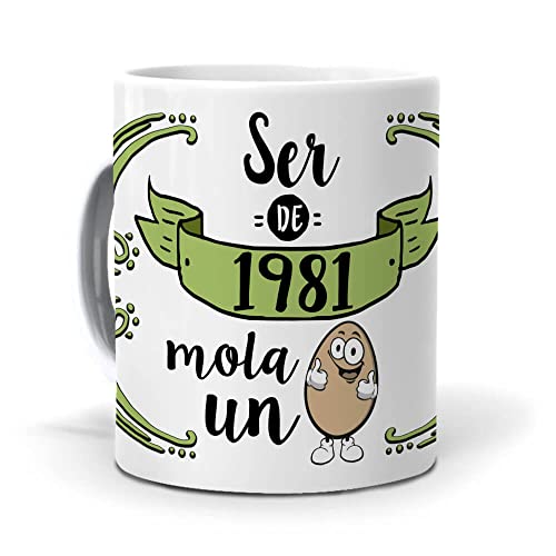 Taza Café Para Regalar | Ser De 1981 Mola un Huevo | Tazas para Café y Té | | Tazas Originales...