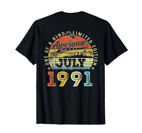 (ON Back) 35 Edición Limitada 1991 Julio 35 Cumpleaños Camiseta